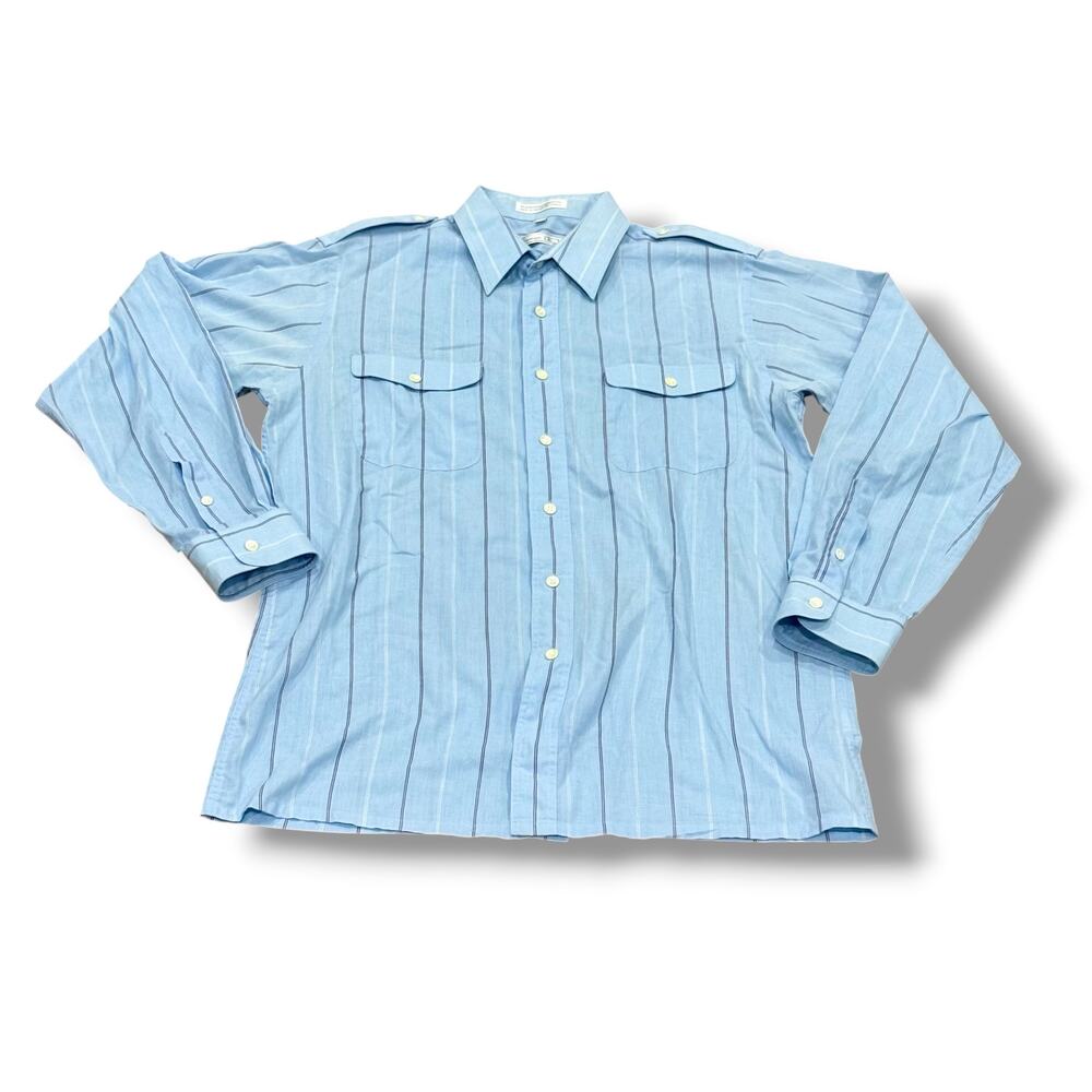 Vintage Christian Dior Men's Size M Cotton Stripe Button Down Shirt